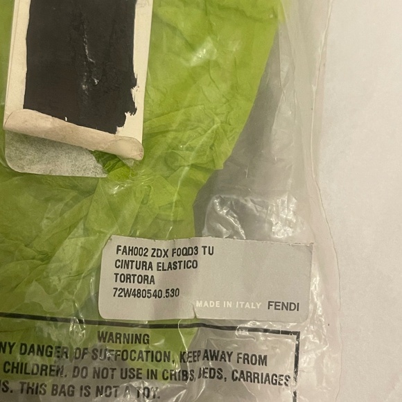 Fendi FF Elastic and FUR Belt Double F ITALY 23.5 inches STRETCH - Picture 13 of 16